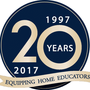 20 years from 1997 to 2017 of equipping home educators badge