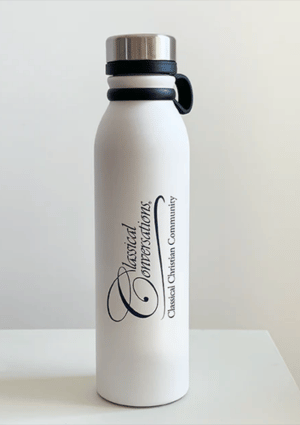 A Classical Conversations white water bottle