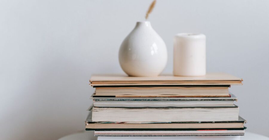A picture of a stack of books.