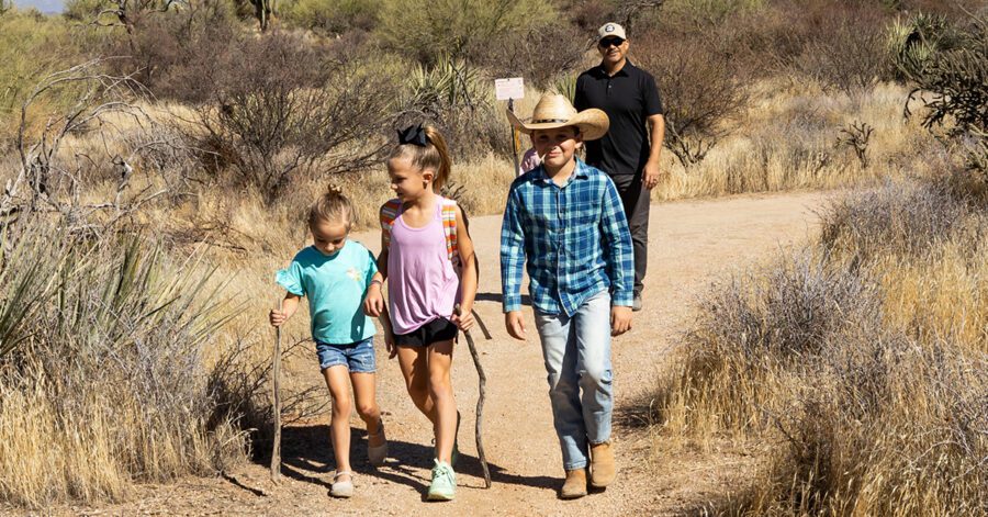 Children walking on a homeschool field trip on TX