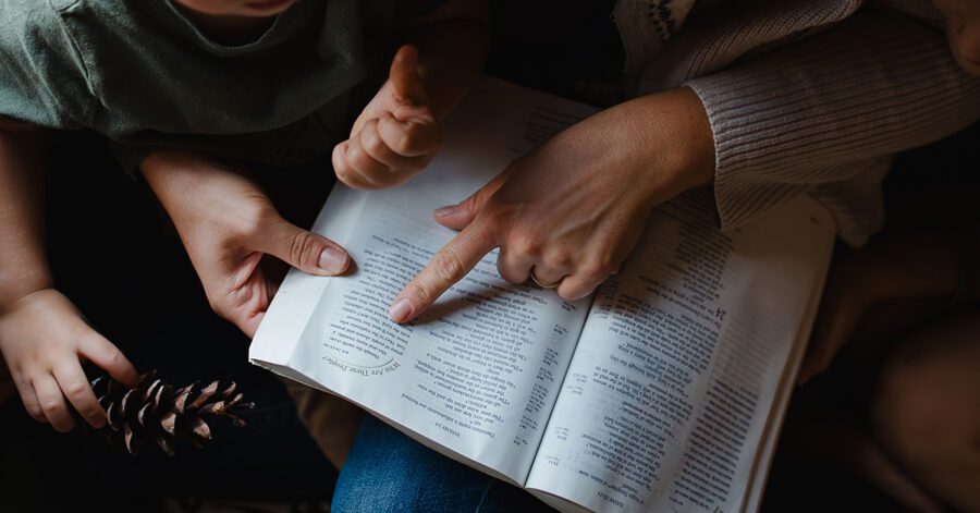 mother and child reading