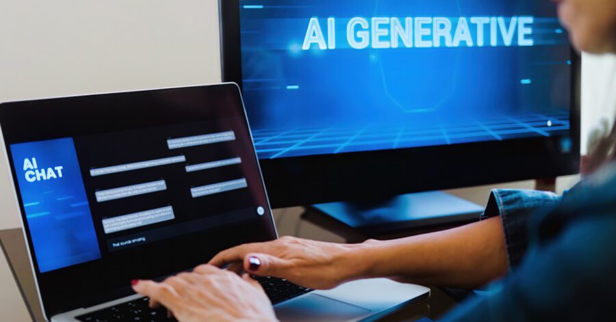 Writing with AI tools on a computer